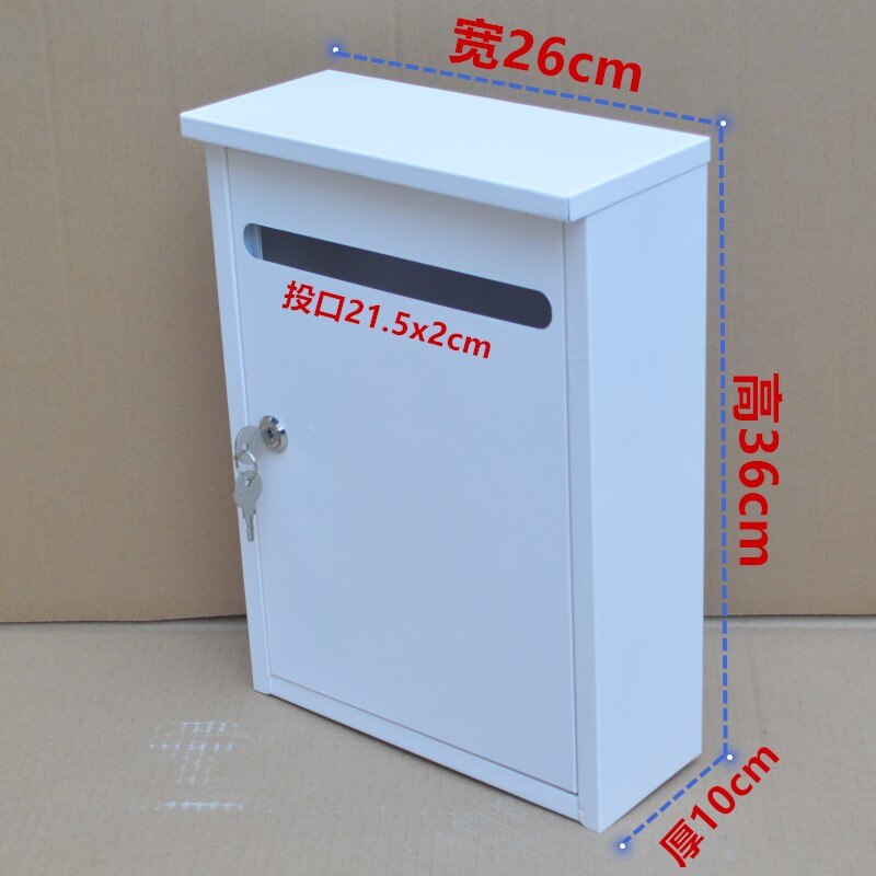 Villa Mailbox Outdoor Wall Mount Security Locking Mailbox Letter Box Home Garden Decoration Letter Newspaper Magazine Post Box: white