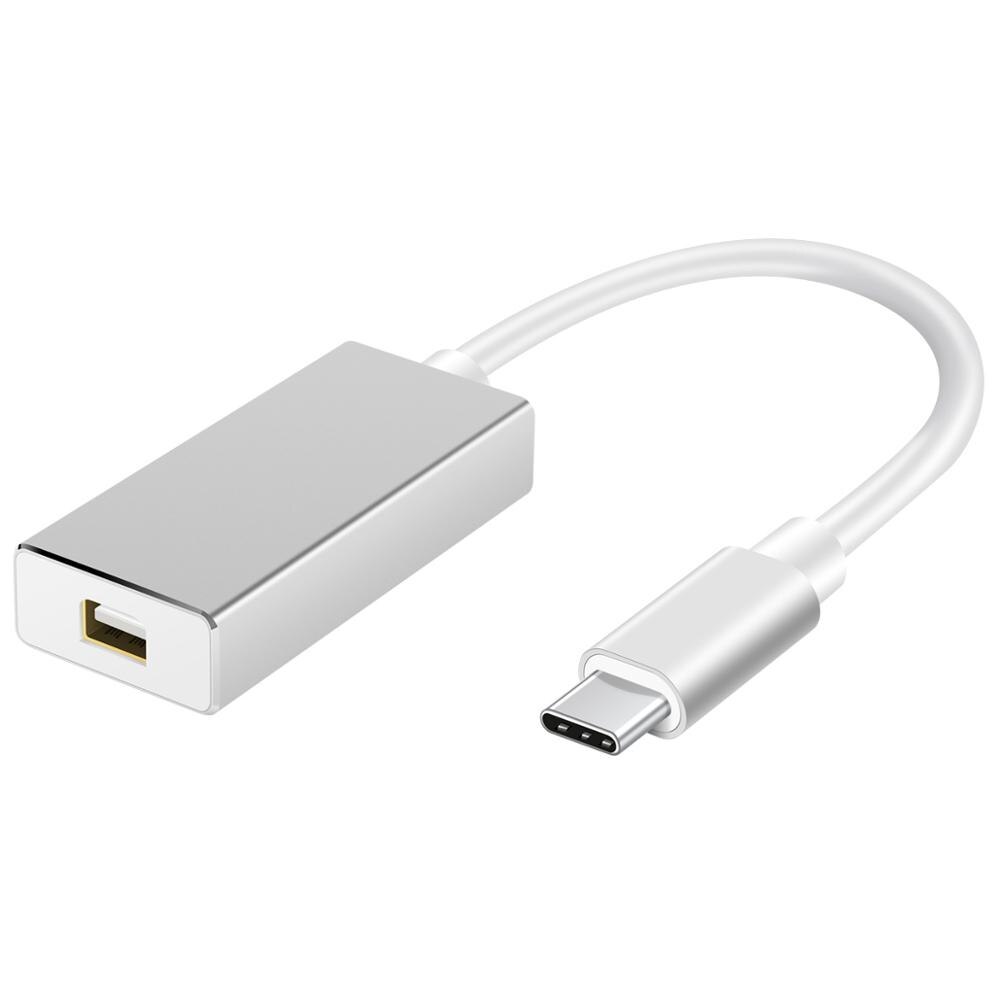 Newest Thunderbolt 3 USB-C to Mini DisplayPort Converter 4K@60HZ Type-C to Mini DP Adapter for MacBook: Silver