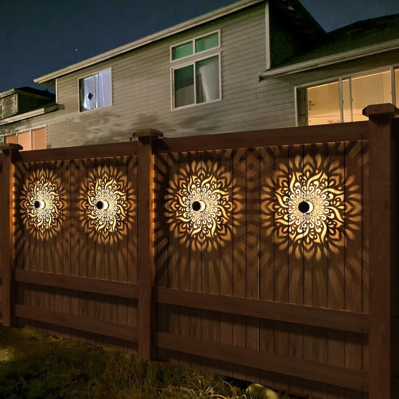 Solar Mandala Wandlamp - IP65 Waterdicht - Projectie Bloem - Tuin, Terras, Gazon Decoratie