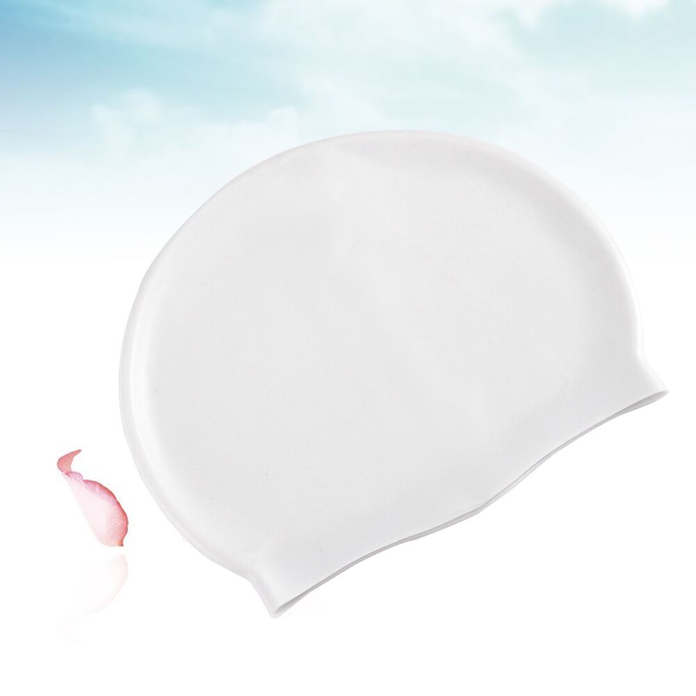 1pc duurzame elastische zwemmutsen, waterdichte badmutsen, rubberen zwemaccessoires voor heren: Wit