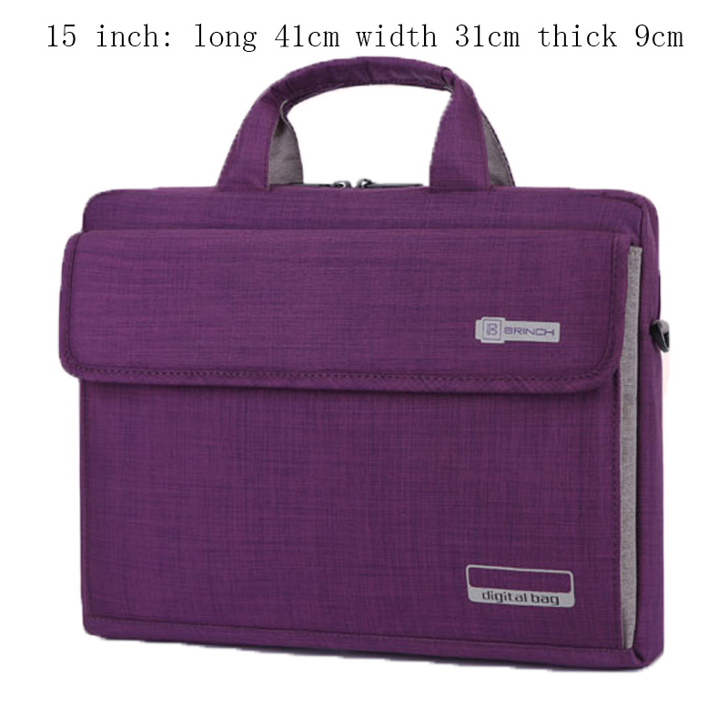 6 colores gran capacidad Nylon 13,3 14 15,6 pulgadas Portátil Bolsa maletines funda protectora bolsas B: 15inch purple