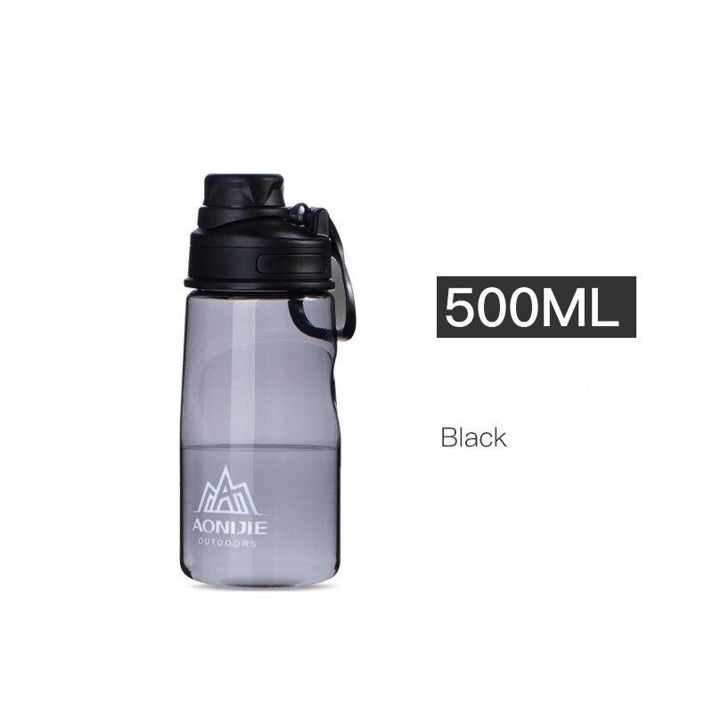 Aonije Sport Water Fles SD32 Lekvrij Draagbare Cup Waterkoker Bpa Gratis Voor Fietsen Hardlopen Fitness Gym 500Ml 700Ml: Black 500ml