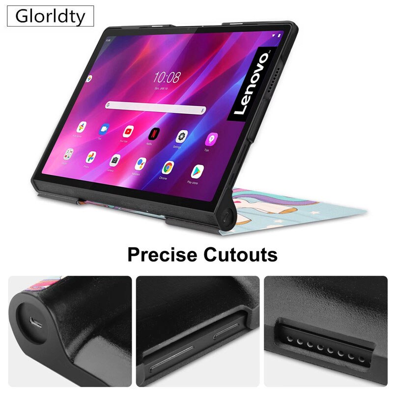 Geschilderd Funda Voor Lenovo Yoga Tab 11 Case YT-J706F Pu Lederen Flip Etui Voor Lenovo Yoga Tab 11 Yt j706F Tablet Coque + Pen