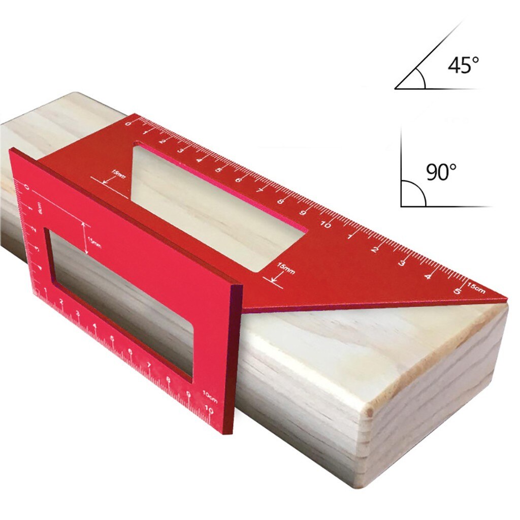 Multi-function angle ruler Measuring Ruler Aluminum Woodworking Scriber T Ruler Multifunction 45/90 Degree Angle Ruler#g35