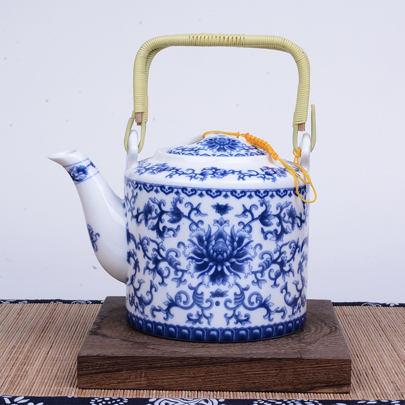 Blauw En Wit Porselein Thee Pot, china 'S Top-Level Kunstenaar Keramiek Zand Pot Handgemaakte Kung Fu Thee Set Theepot, Puer Waterkoker