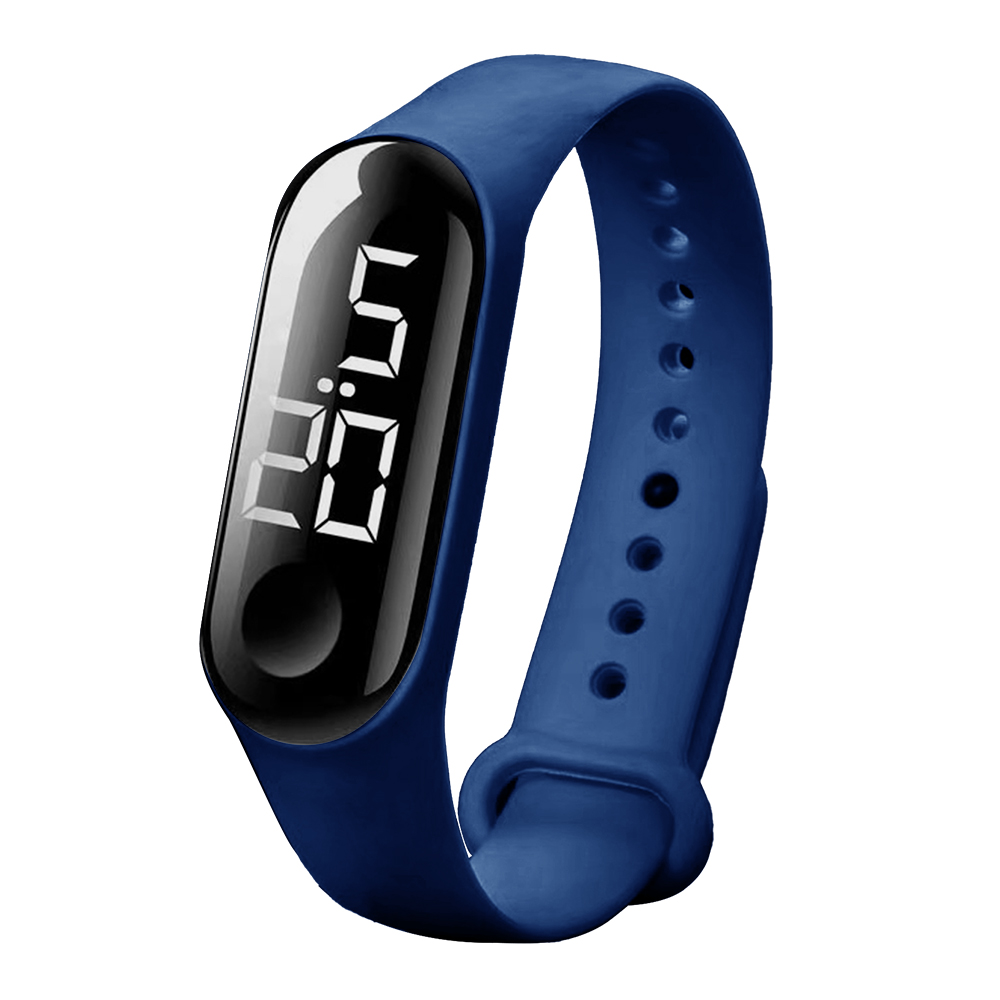 Reloj inteligente M3 para niños, pulsera electrónica multifuncional con pantalla táctil Simple, de vacaciones para estudiantes: Azul oscuro