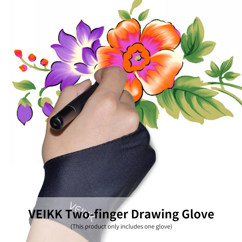 Veikk Tekening Handschoen Twee-Vinger Tekening Handschoen Lichtgewicht Transpiratie Zachte Handschoen Voor Veikk Grafische Tablet Grafische Monitor