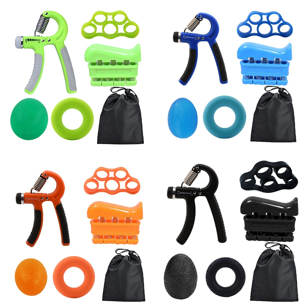 5pcs Fitness Gym Adjustable 10-60KG Hand Grip Ring Finger Forearm Strength Muscle Recovery Hand Gripper Exerciser Training Ball