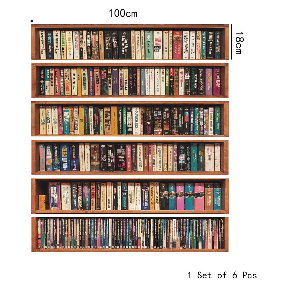 6 Pz/impostato Libreria FAI DA TE Decorazione Della Scala adesivi Soggiorno PVC se stesso-adesivo casa Adesivi Murali Impermeabile Passo Adesivi