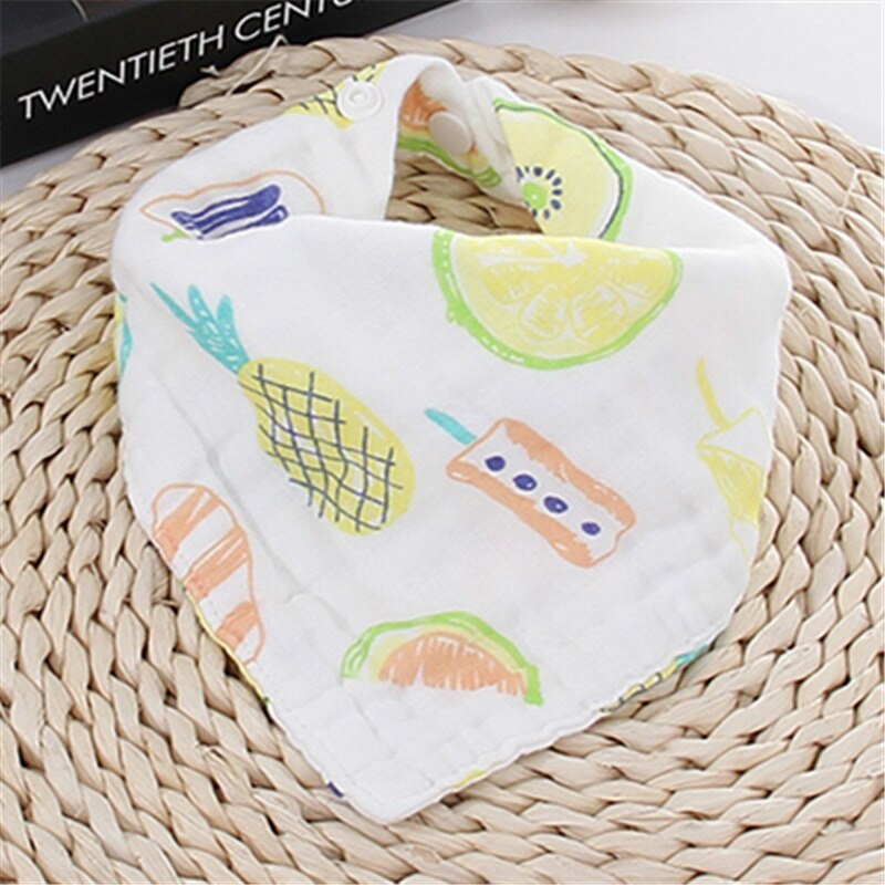Muslin Baby Slabbers - Cartoon Dierenprint - Katoen Bandana Smock - Unisex Baby Spuugdoekjes: Ananas