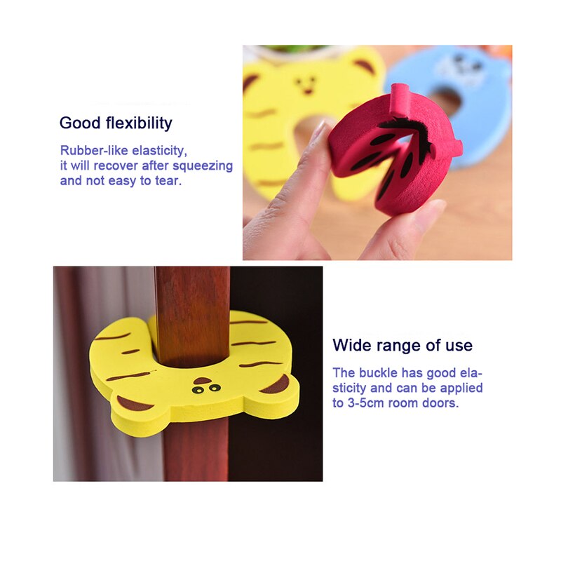 5Pcs/Lot Baby Safety For Newborn Furniture Protection Card Door Stopper Security Cute Animal Care Child Lock Finger Protector