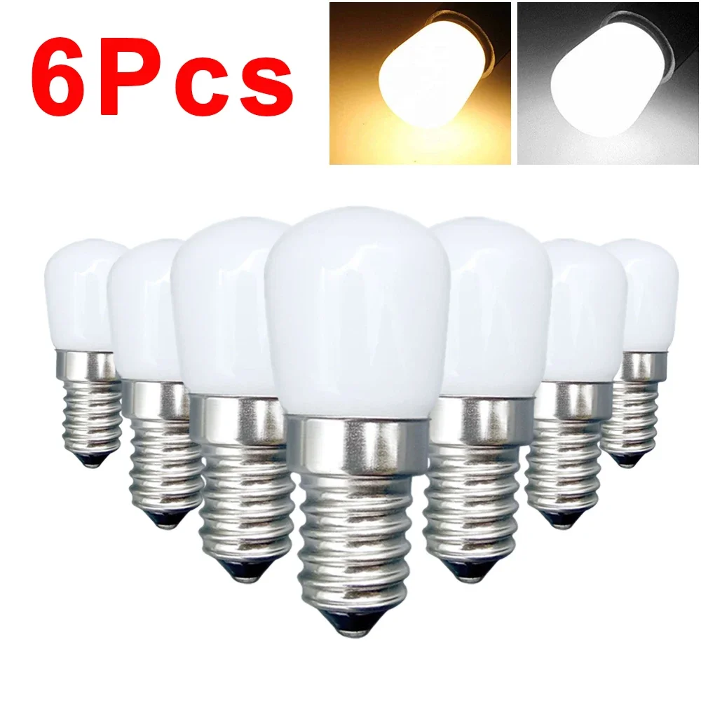 6/1 Uds Mini bombillas LED E14 E12 bombilla LED para refrigerador bombilla de tornillo halógeno de repuesto para vitrinas de refrigerador