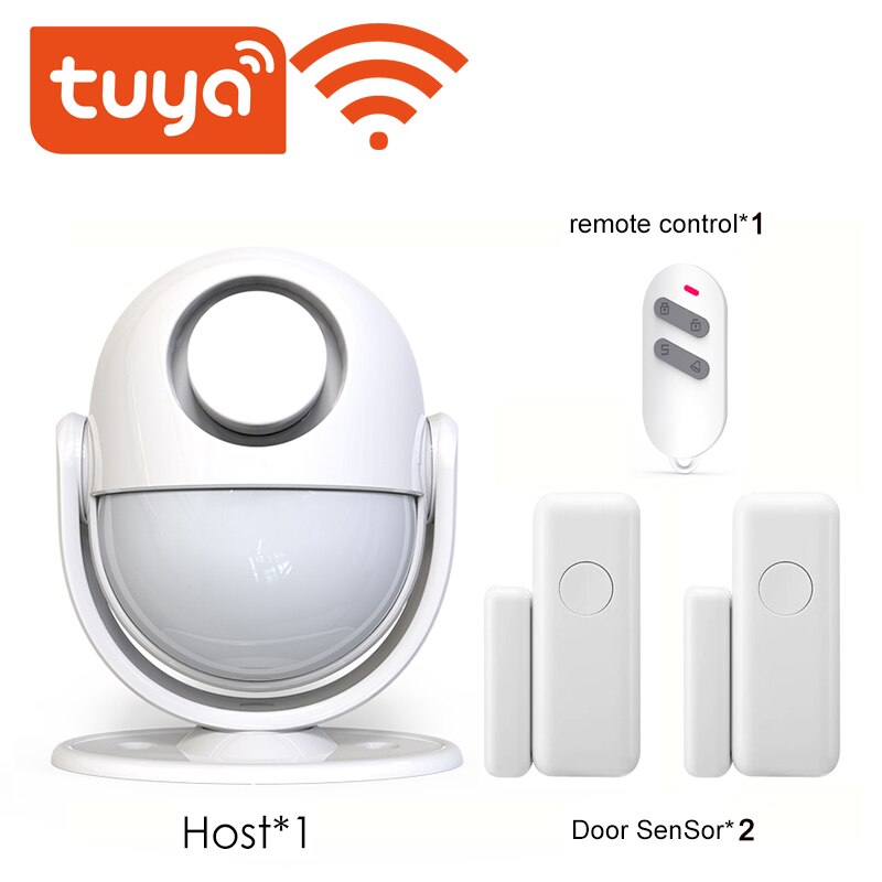 Tuya Smart Home Security WIFI Alarm System 120dB Works With Google Alexa 433 PIR Detector Door Sensor Smart Life App Burglar: KIT 2 / UK Plug
