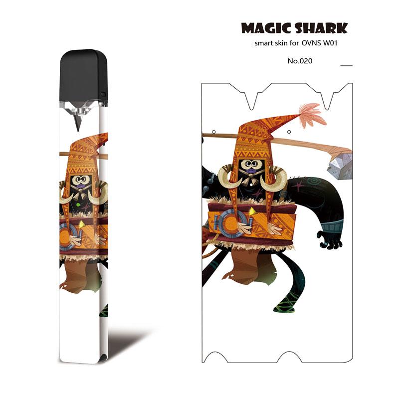 Magie Shark Rhinoceros Tribal Auf die Cartoon PVC Ultra Dünne Film Abdeckung Pod Fall Aufkleber Für OVNS W01 Kit kein Verblassen: 020