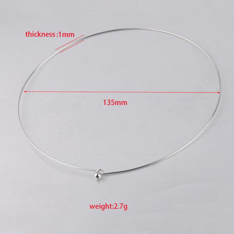 10pcs/lot 1mm Thickness Stainless Steel Wire Necklace Round Cable Circle Torques Collar Choker For DIY Jewelry Making