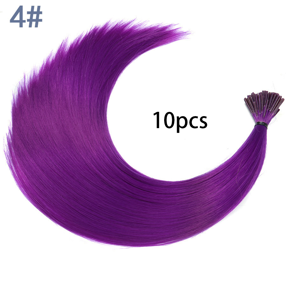 Extensiones de cabello sintético de color I-Tip Stick, pelo liso de 16 pulgadas para mujeres, alta temperatura, 10 hebras/paquete de colores: 1B/27HL