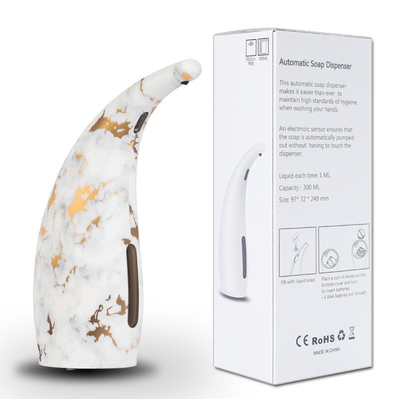 Distributeur automatique de désinfectant pour les mains, Gel à capteur sans contact, distributeur de mousse de savon liquide pour salle de bains et cuisine: 300ml-Drip9