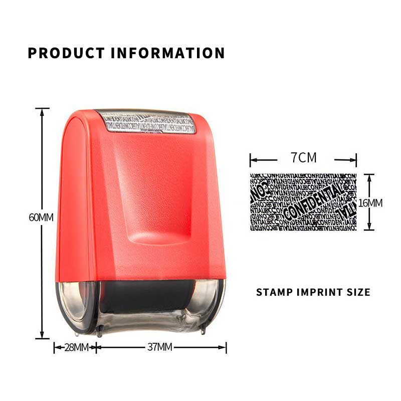 Blue Your ID Confidential Seal Roller Self Inking Stock Stamp Secret Seal Theft Protection Code Guard Office File Stamp Tool