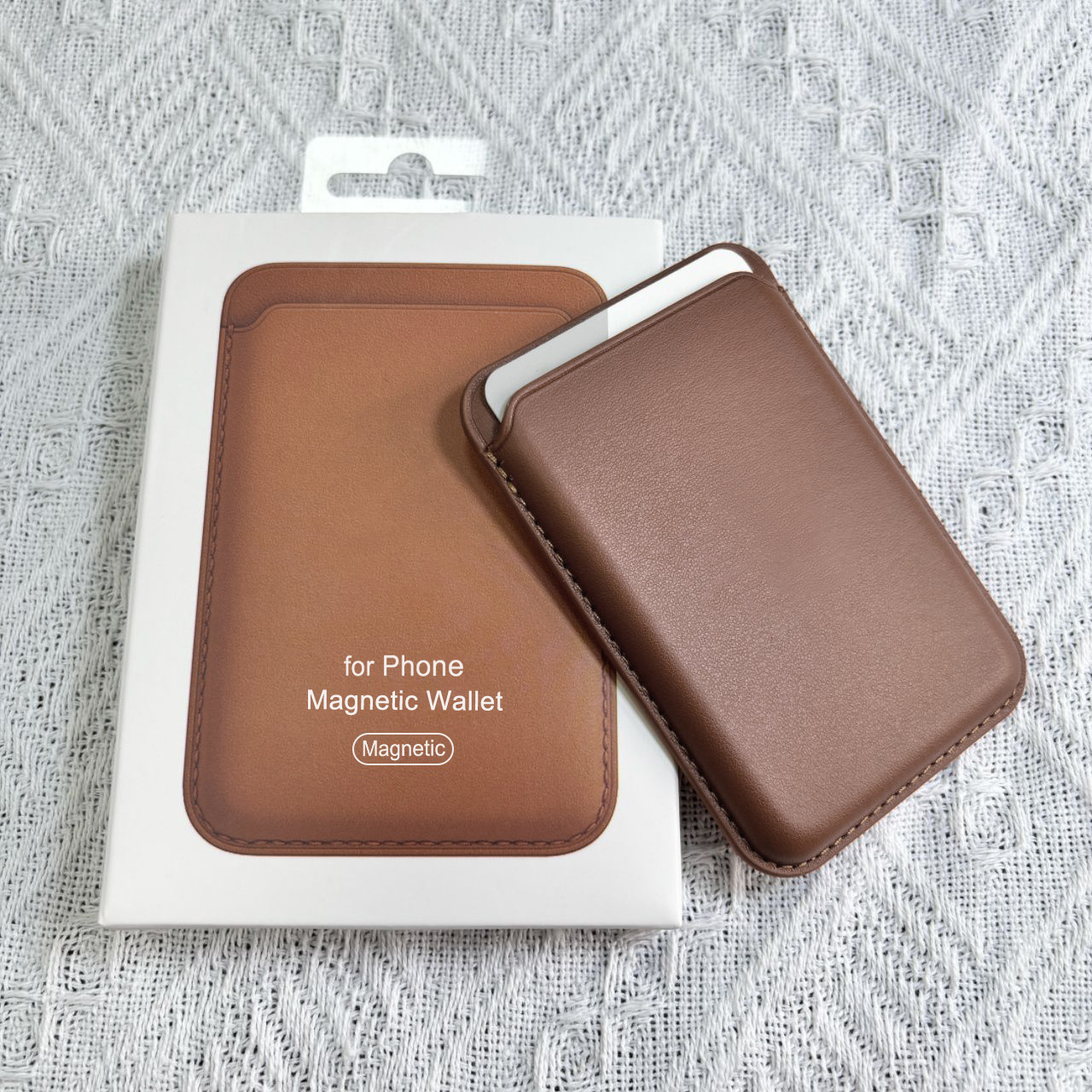 Para billetera de cuero Magsafe para APPLE iPhone 12 13 14 15 16 Pro Max 16 Plus funda con tarjetero magnético accesorios con caja: Gris oscuro