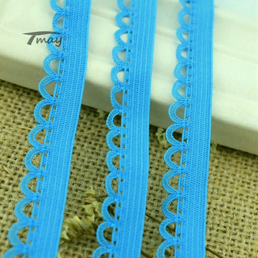 #213 blauwe kanten elastische banden 8 meter/lot versieren babykleding rokken ondergoed zachte tailleband haar elastieken broeken band