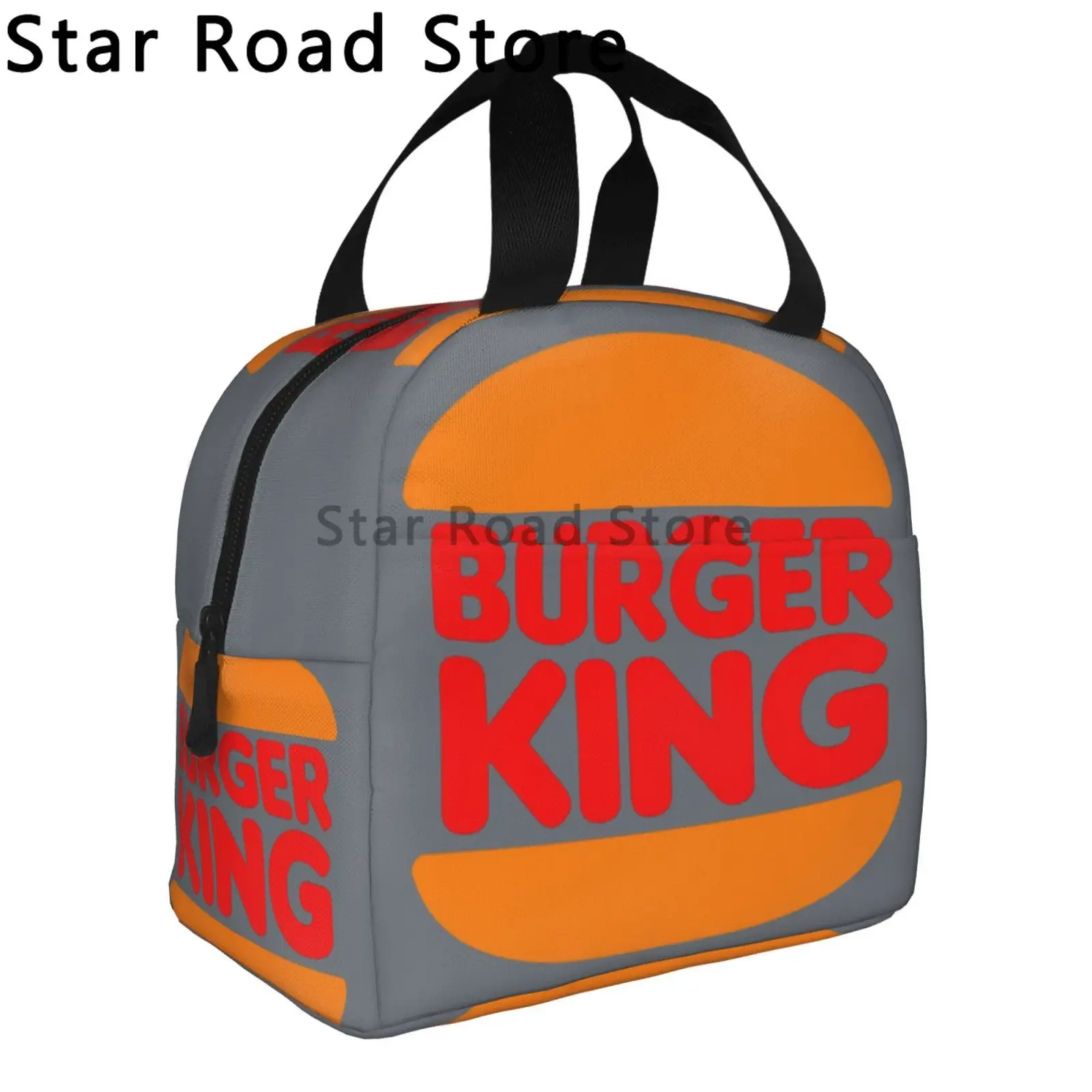 Morsom burger konge-logo matveske til voksne og låve, isolert organisering, matveske til reise, fotturer, piknik, Strand, skole, kontor: måke