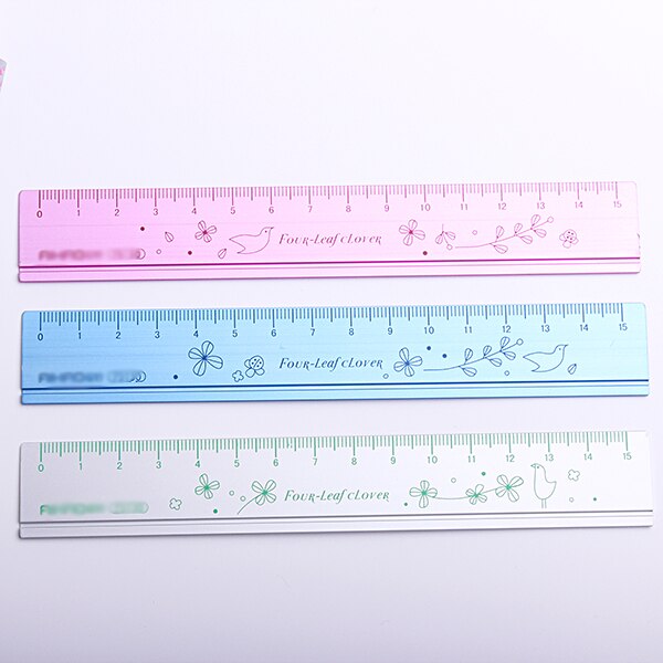 1PC Simple style straight rulers 3 colros Aluminum ruler School stationery study tools Student supplies (ss-1629)