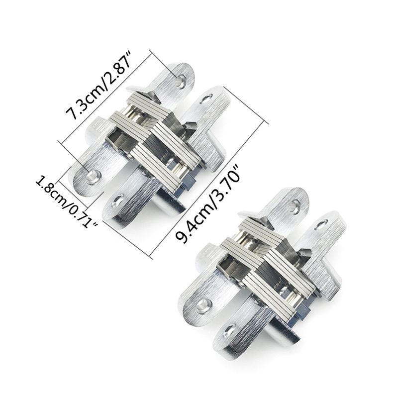 2PCS Stainless Steel Hidden Hinges Invisible Folding Door Hinge Home Hardware