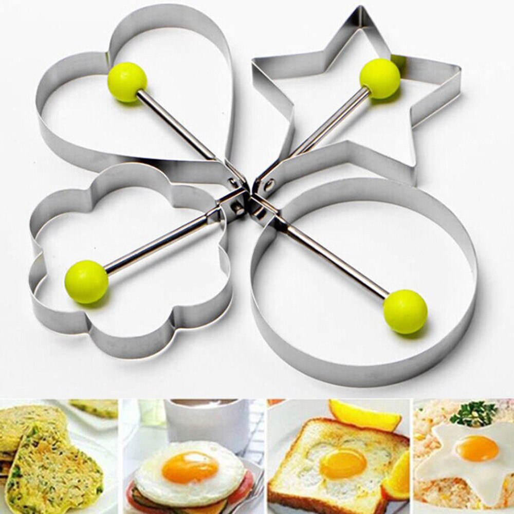 4 Style Stainless Steel 5Style Fried Egg Pancake Shaper Omelette Mold Mould Frying Egg Cooking Tools Kitchen Accessories Gadget