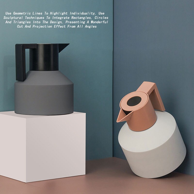 Geometrische Wasser Krug Wasser Krug Große Kapazität Krüge Doppel Schicht Vakuum Kaffee Thermos Wasserkocher Isolierte Flasche Tee Topf