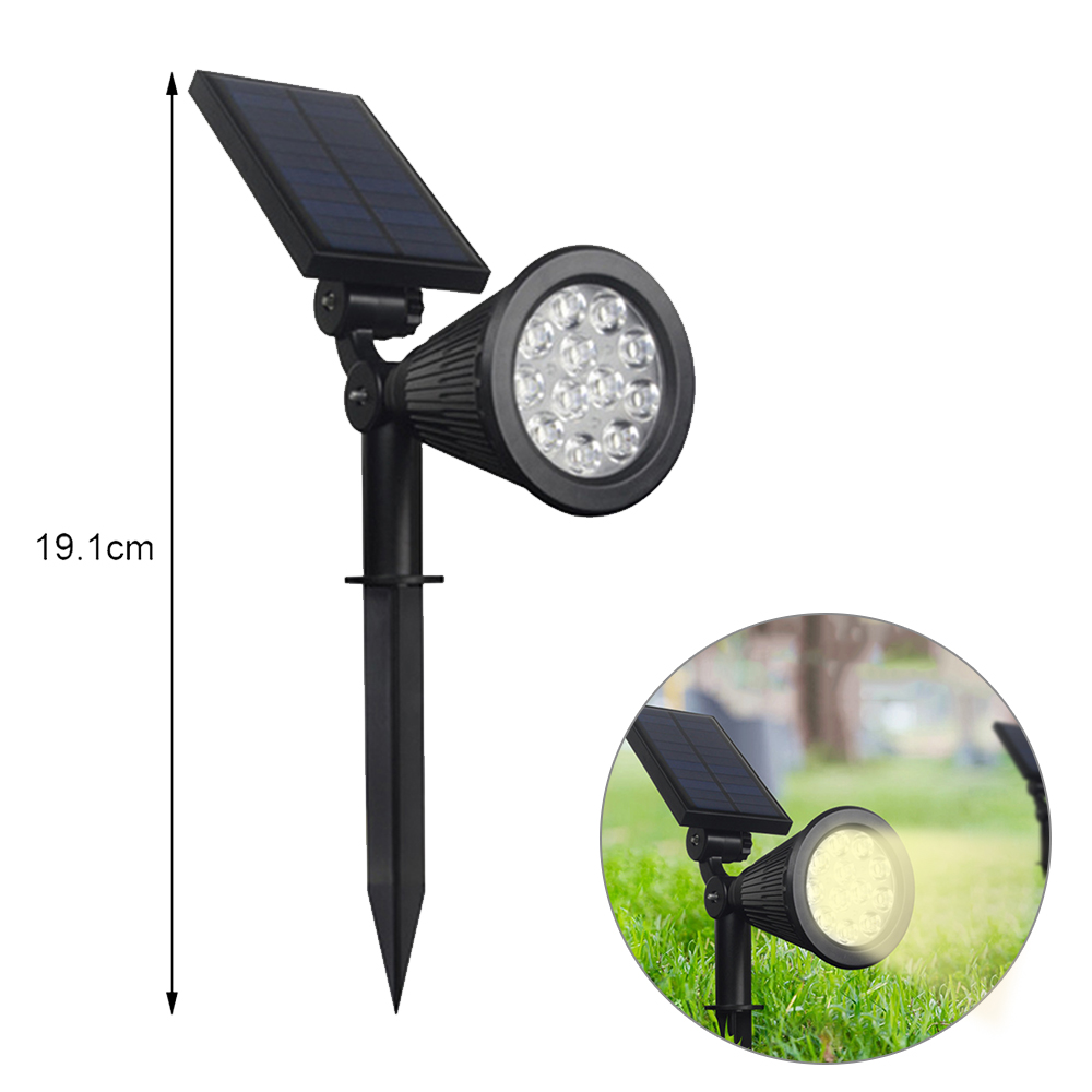 7 Led Solar Power Tuin Lamp Kleurrijke Spotlight Verstelbare Outdoor Waterdicht Gazon Landschap Straatverlichting Muur Spot Lamp: 12led Warm white