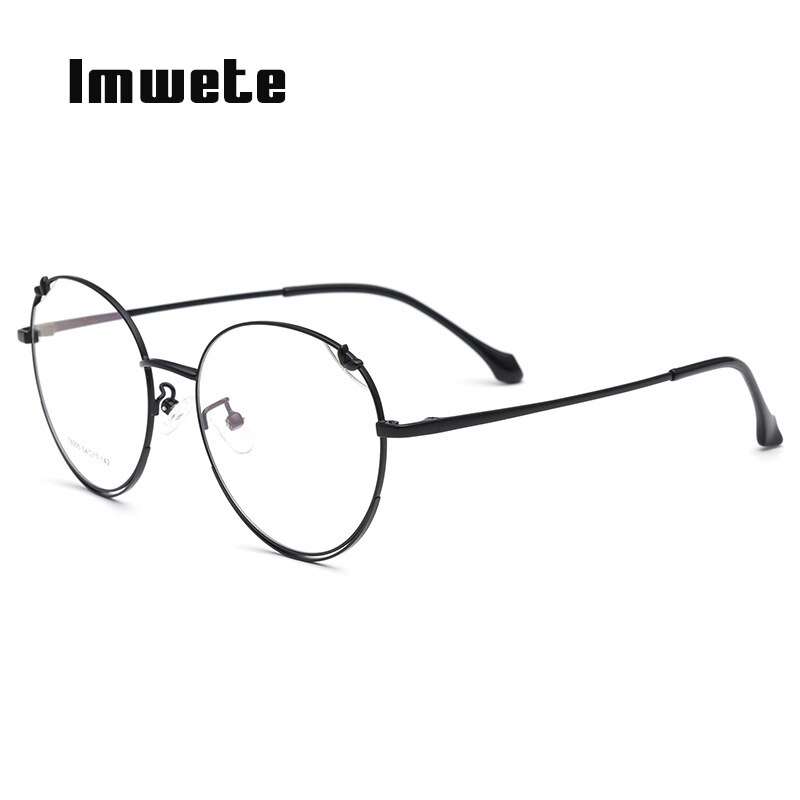 Gafas ópticas metálicas Vintage Imwete, montura de gafas para hombres y mujeres, monturas de gafas con forma de corazón para mujer, gafas transparentes para Miopía
