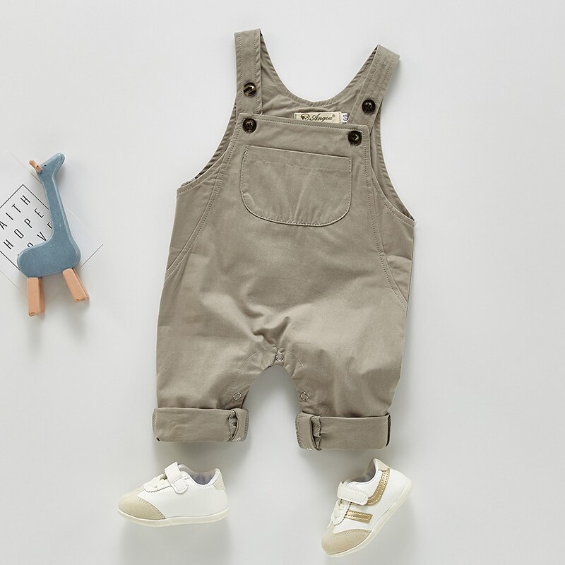 Neue Jungen Mädchen Tasche Overall Overall Frühling freundlicher freundlicher Gentleman Hosen Baby Kleidung Reine Farbe Strampler