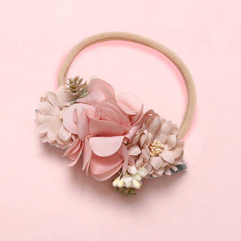 Balleenshiny Bloem Baby Hoofdbanden Super Zachte Nylon Baby Baby Haarband Baby Meisje Haar Accessoires Fotografie Props