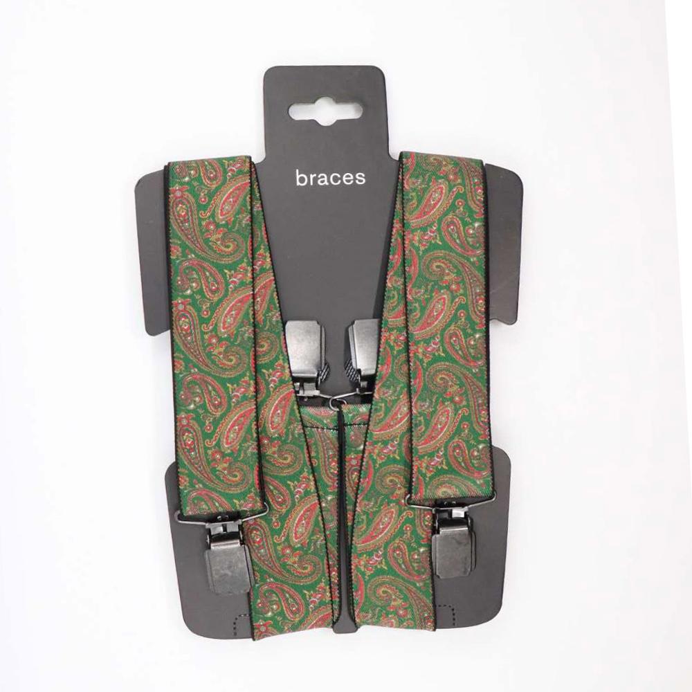YBMB Bretels Mannen 4 Clips Bretels X-back Pa Hoge Elastische Business Mannen Driehoek Bretels mannen Mode shirt Brace s: Donker Kaki