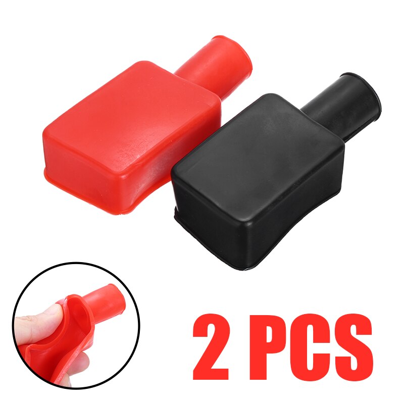 2pcs Car Battery Negative Positive Terminal Covers Cap Boot Insulating Protector Replacement Batteries Car Accessories