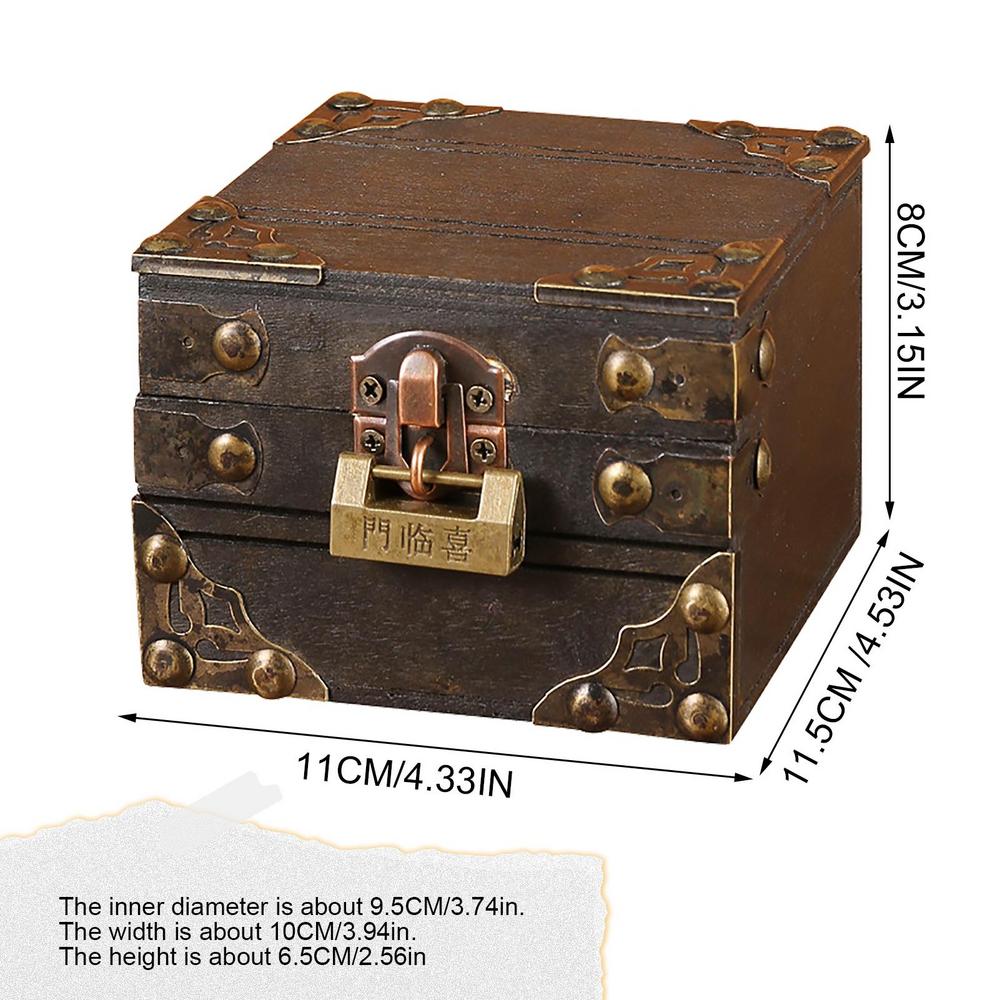 1Stck Mini Holz Lagerung Kasten fallen Schmuck Manschettenknöpfe Brust Kleines Jahrgang Schatz sperren-Kasten Schreibtisch-Organizer Für Heimat freundlicher: Weiß