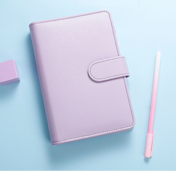 A6 Pu Loose Leaf Binder Losbladige Kern Diy Bindmiddel Notebook Cover Note Book Journal Kantoor School Briefpapier: Violet