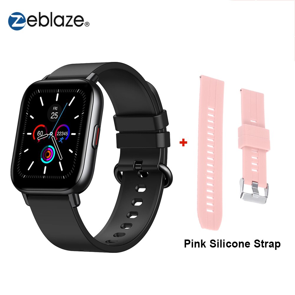 Zeblaze GTS Pro Smart Uhr Bluetooth 5,0 IP67 Wasserdichte Spo2 Ebene Smartwatch Schlaf/Herz Rate/Blutdruck Monitor uhren: Black Pink Strap