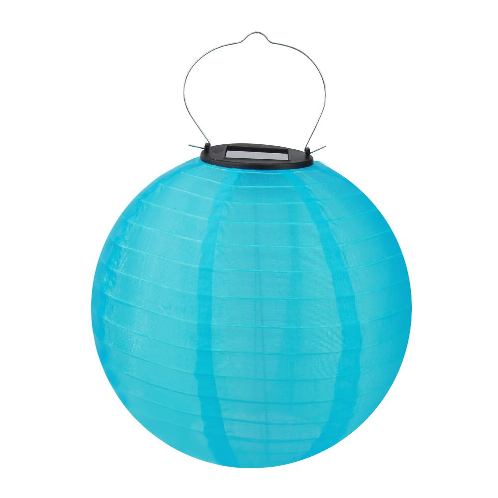 20/25/30cm LANTERNE SOLAIRE À LED Lampe Festival En Plein Air Décor de Fête Suspension Boule Chinoise En Papier Lampions Pour La Fête De Mariage Décor: Bleu