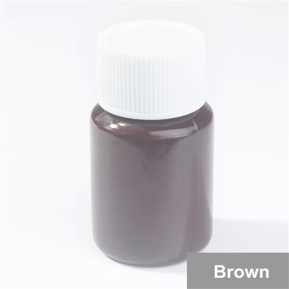 Trous en cuir éraflure fissures déchirures vinyle Kit de réparation Auto siège de voiture canapé manteaux en cuir liquide lisse outil de restauration: 20ml Brown