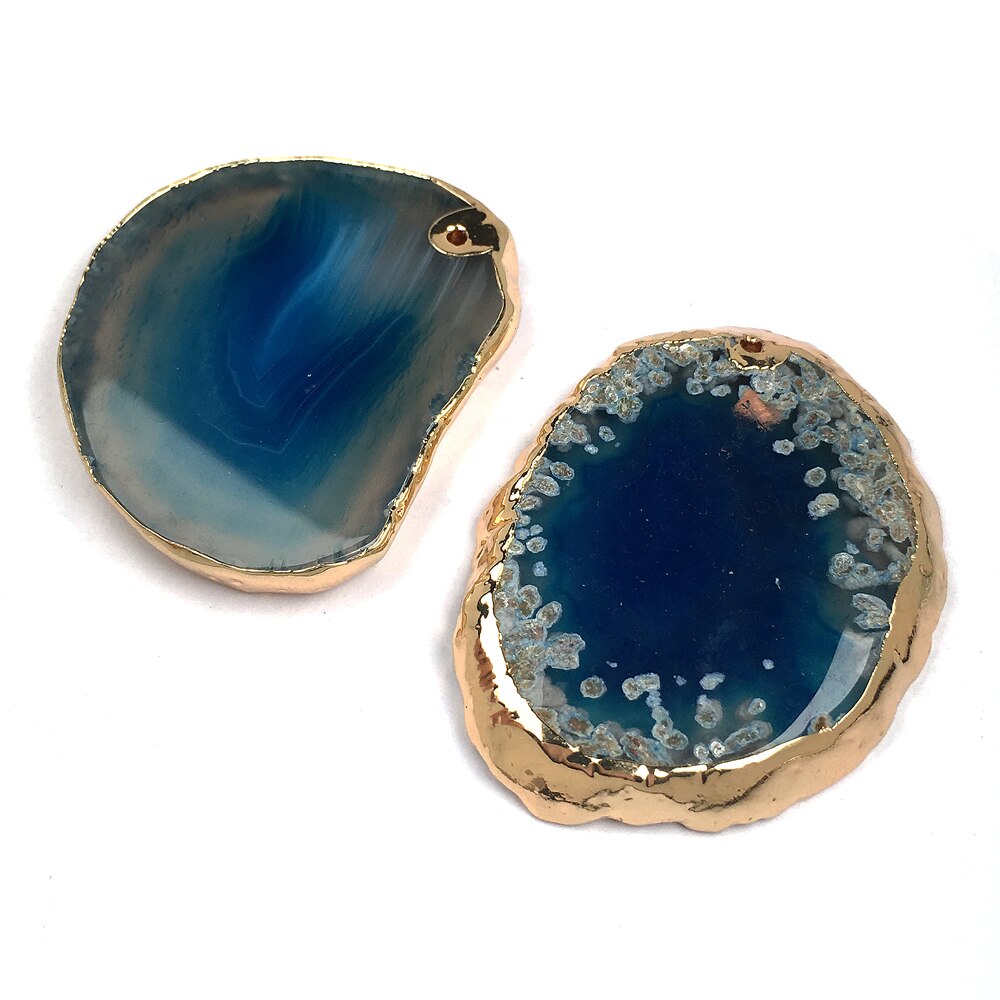 LE CIELO 1PC Naturale di Pietra di Vendita Caldo Alla Moda Agate Pendenti Con Gemme E Perle Del Pendente Della Collana per Monili Che Fanno FAI DA TE Collana: Blue