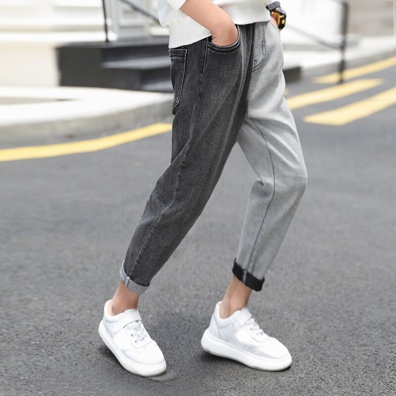 IENENS Boys Slim Stertch Jeans Kids Patchwork Skinny Denim Pants Children Cowboy Trousers Baby Casual Outing Wear 2-11 Years