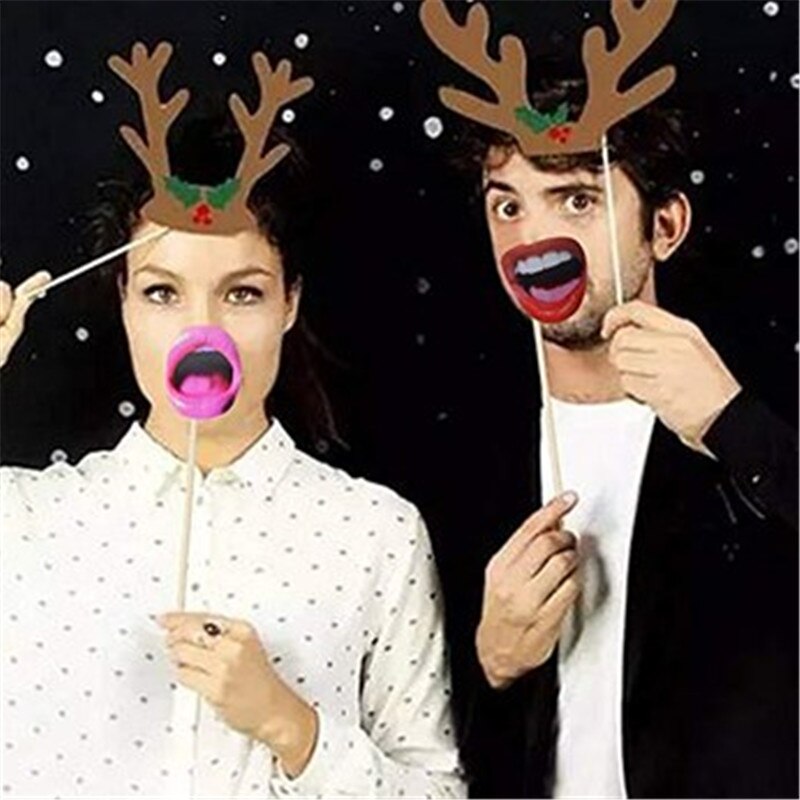 20Pcs Birthday Party Handheld Camera Props Adult Funny Lips Gloss Photo Booth Props For Wedding Party Decoration 053