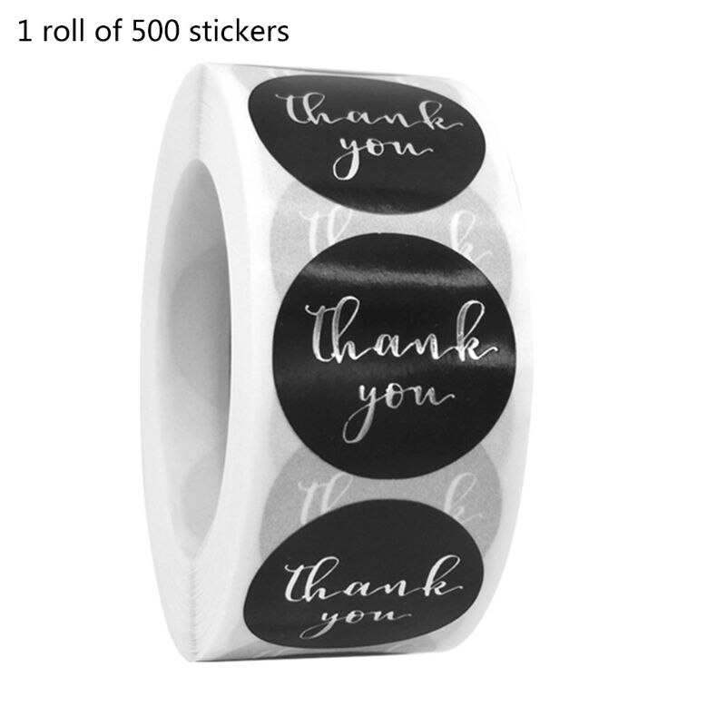 500 stuks bedankstickers van goud en zilverfolie voor een kleine winkel en bruiloft  y5le