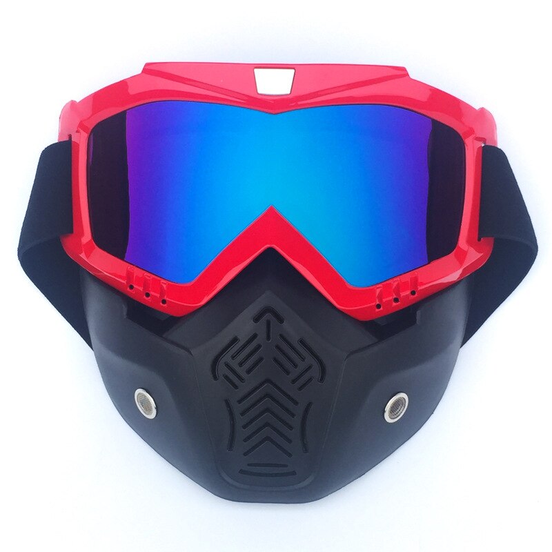 Neve óculos de esqui snowmobile óculos de proteção ao ar livre máscara de esqui snowboard óculos à prova de vento motocross ciclismo eyewear: Blue red