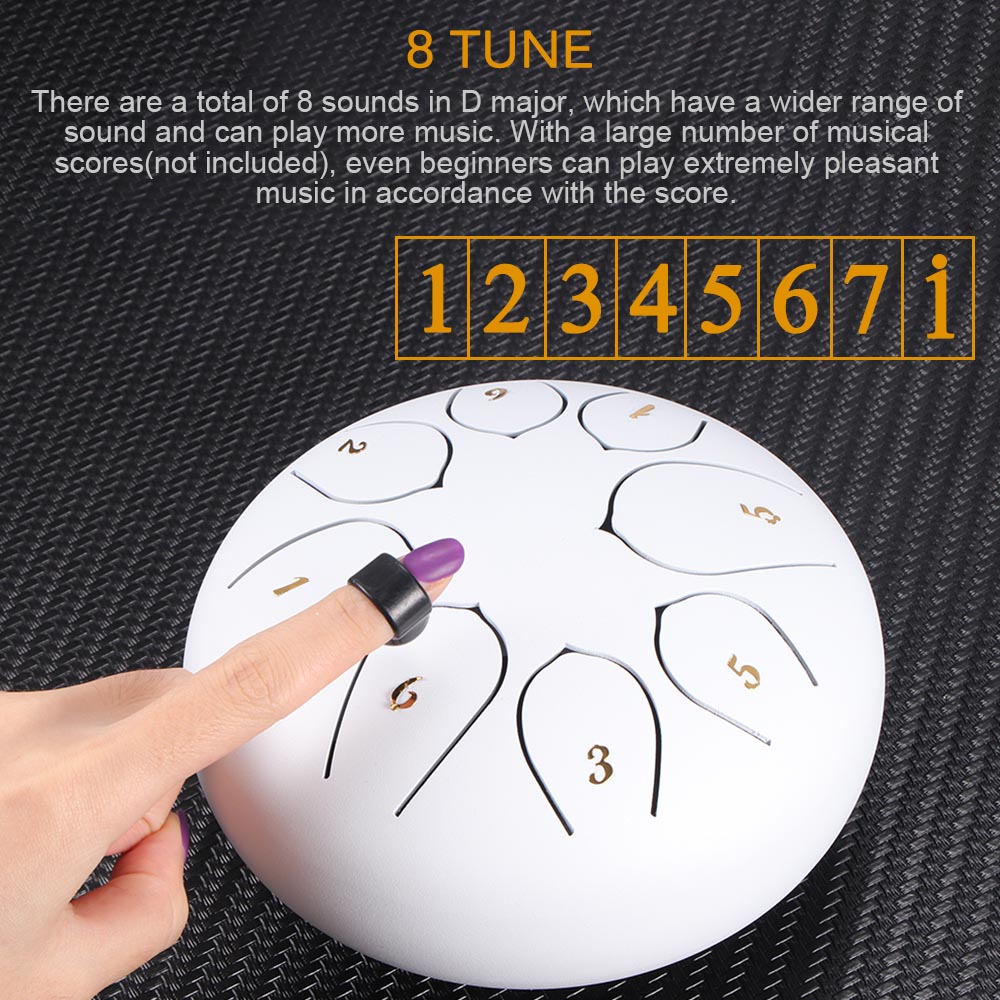 6 Inch Tong Drum Staal Tong Drum 8 Tune Hand Pan Drum Tanks Hang Drum Met Drumsticks Draagtas Percussie instrumenten