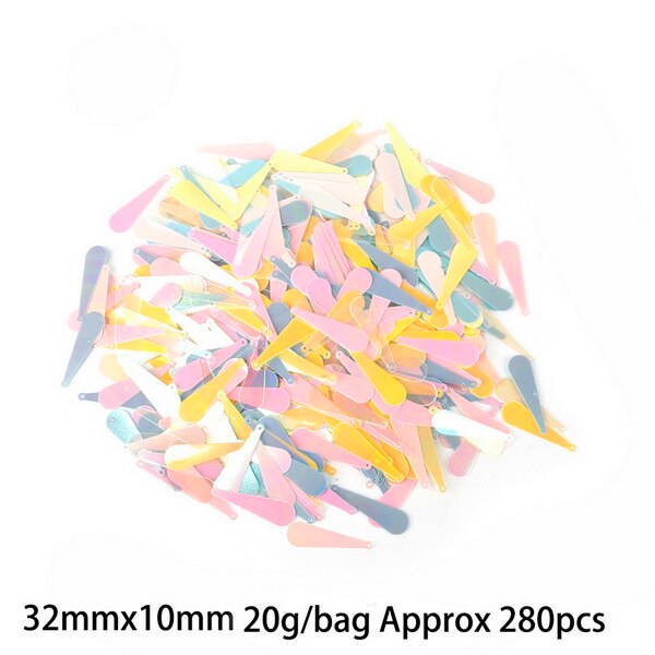 DIY handgemaakte Lange waterdruppels Pvc, Losse Sequins32mmx10mm, bruiloft ambachten, decoratieve sieraden, oorbellen accessoires: Mix 280pcs