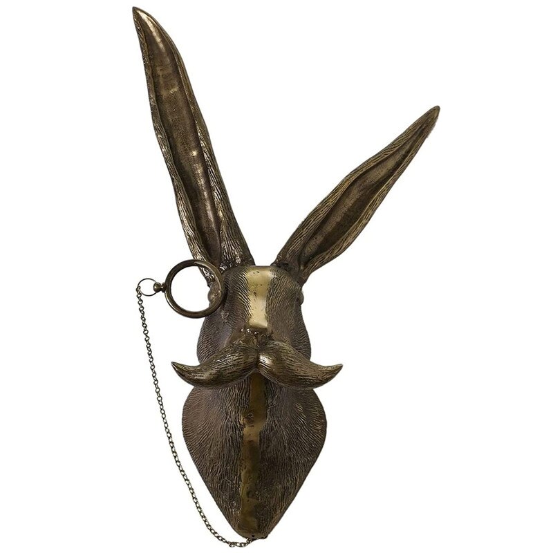 Wall Mounted Resin Animal Pendant Rabbit Deer Bear Mouse Fox Head with Glasses Animals Sculpture Wall Home Decor