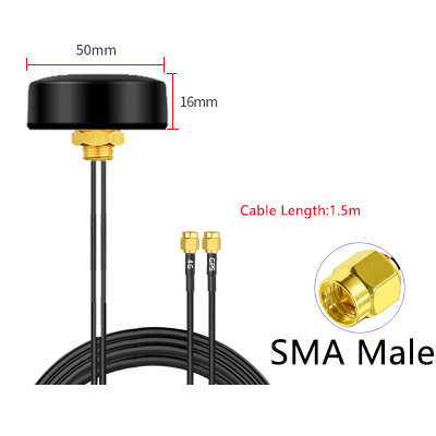 4G LTE GPS Antenna 4G+GPS Two in one combined Outdoor Waterproof Signal Amplifier Dual Band Booster Cabinet DTU Router antenna: GRAY