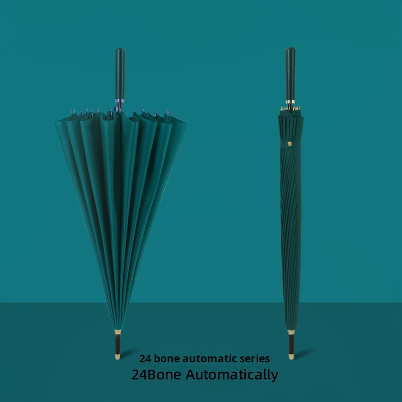 Musan 24 Ribs Long Handle Female UV Umbrella Parasol for Men Integrated Button Automatic Large Wind-Resistant rain umbrella: SKY BLUE